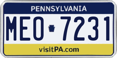 PA license plate MEO7231