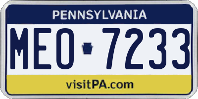 PA license plate MEO7233