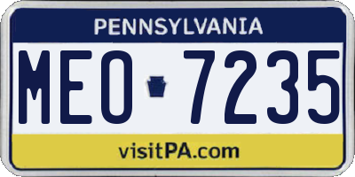 PA license plate MEO7235