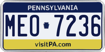PA license plate MEO7236