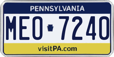 PA license plate MEO7240