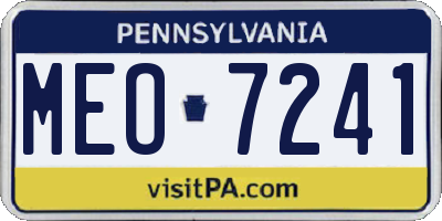 PA license plate MEO7241
