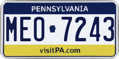 PA license plate MEO7243