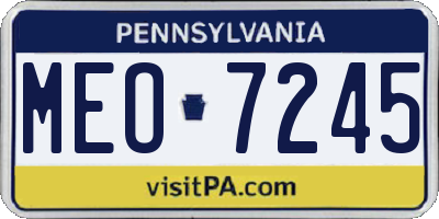 PA license plate MEO7245