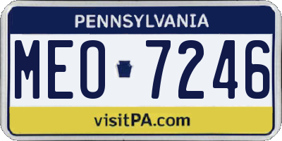 PA license plate MEO7246