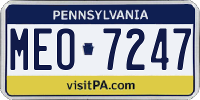 PA license plate MEO7247