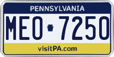 PA license plate MEO7250