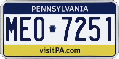 PA license plate MEO7251