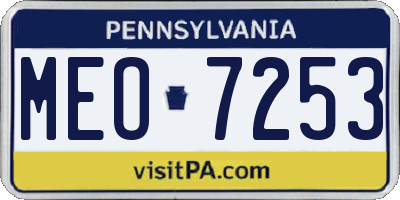PA license plate MEO7253