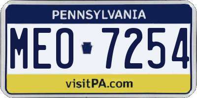 PA license plate MEO7254