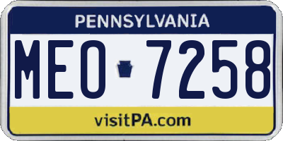 PA license plate MEO7258