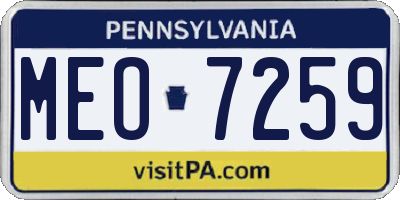 PA license plate MEO7259