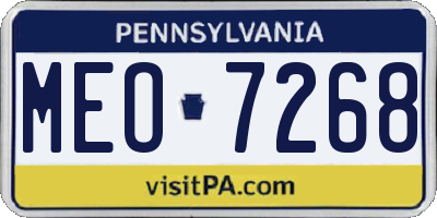 PA license plate MEO7268