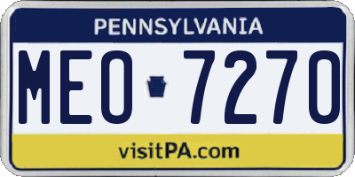PA license plate MEO7270