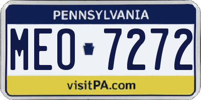 PA license plate MEO7272