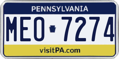 PA license plate MEO7274