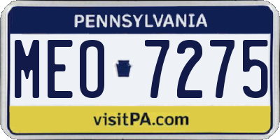 PA license plate MEO7275