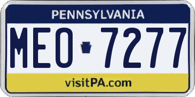 PA license plate MEO7277