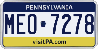 PA license plate MEO7278
