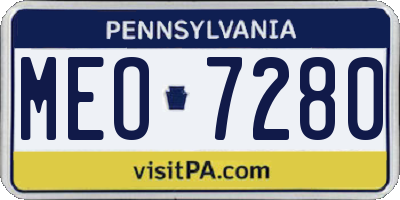 PA license plate MEO7280