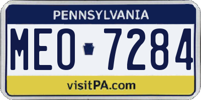 PA license plate MEO7284