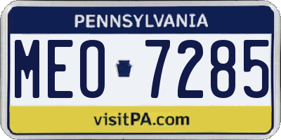 PA license plate MEO7285