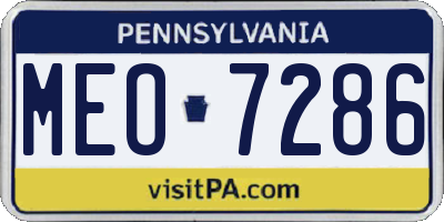 PA license plate MEO7286