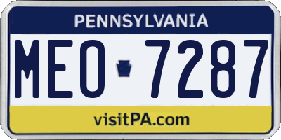 PA license plate MEO7287