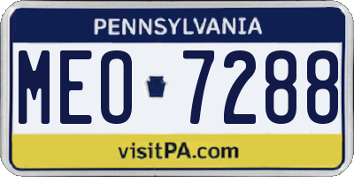 PA license plate MEO7288