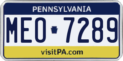 PA license plate MEO7289