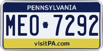 PA license plate MEO7292