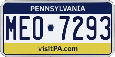 PA license plate MEO7293