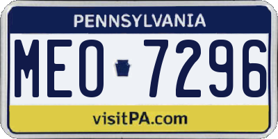 PA license plate MEO7296