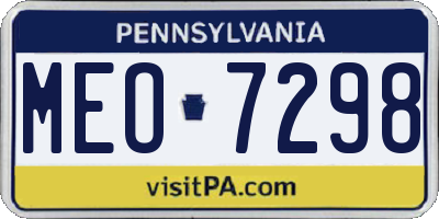 PA license plate MEO7298