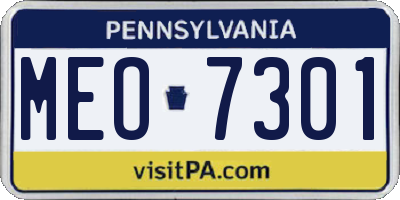 PA license plate MEO7301