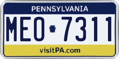 PA license plate MEO7311