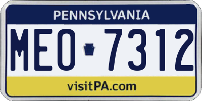PA license plate MEO7312