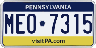 PA license plate MEO7315