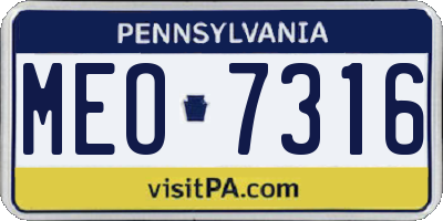 PA license plate MEO7316