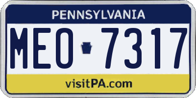 PA license plate MEO7317