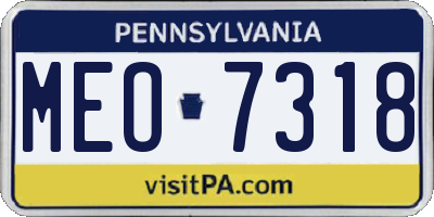 PA license plate MEO7318