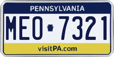 PA license plate MEO7321