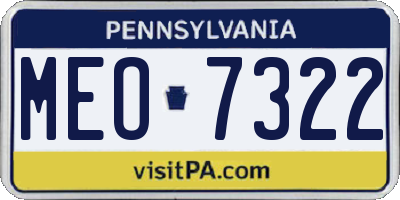 PA license plate MEO7322