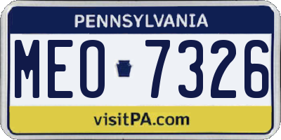 PA license plate MEO7326