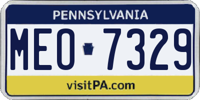 PA license plate MEO7329