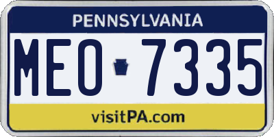 PA license plate MEO7335