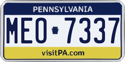 PA license plate MEO7337
