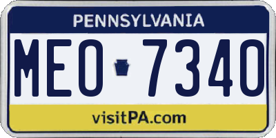 PA license plate MEO7340
