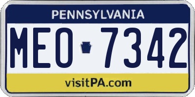 PA license plate MEO7342
