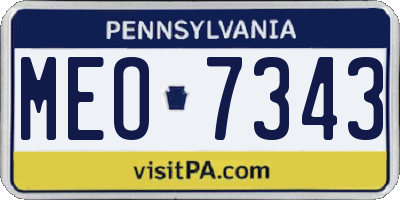 PA license plate MEO7343